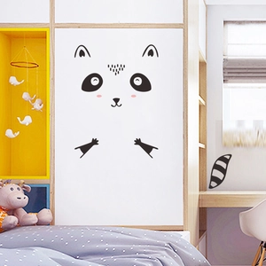 Wandtattoo Set mit Cartoon Tiermotiven für Kinderzimmer Dekoration mit Waschbärschwanz