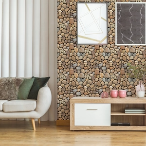 Realistic pebble stone wallpaper for modern living room background wall decoration