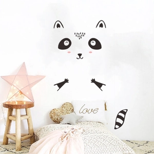 Wandtattoo-Set mit niedlichem Waschbären für Kinderzimmer und Babyzimmer-Deko