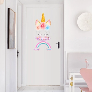 Pastel unicorn and rainbow 3-tier hanging wall decor for bedroom door decoration