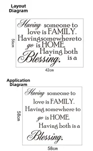 Détails des dimensions de la disposition et de la taille du sticker mural familial