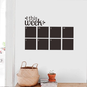Creative weekly chalkboard wall sticker with This Week title and seven daily square sections