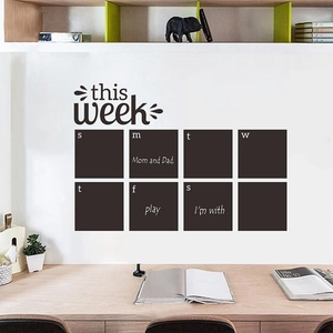 Detail view of the adhesive weekly blackboard wall sticker for schedule planning