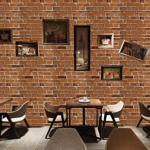 3D Retro Brick Wall Sticker Self Adhesive PVC Wallpaper Industrial Style Background Decor For Living Room Cafe Bedroom