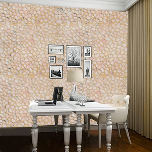 Self-adhesive 3D pebble pattern wallpaper for interior wall decoration in modern home