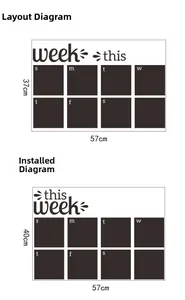 Weekly planner blackboard wall sticker layout dimensions 37x57cm for office home