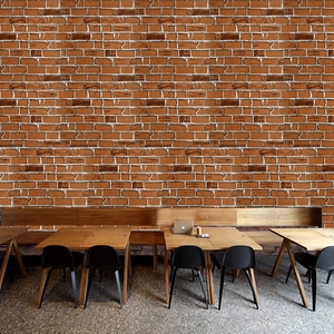 3D vintage red brick wall wallpaper with self-adhesive texture for industrial decor