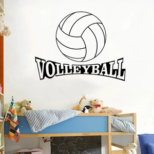 Volleyball Wall Sticker Sports Vinyl Decal Minimalist Removable PVC Wall Art For Bedroom Living Room Gym Home Decoration