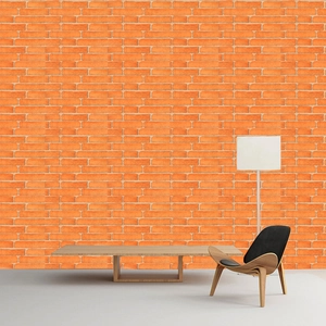 Industrial orange red brick pattern self-adhesive wallpaper for modern living room walls