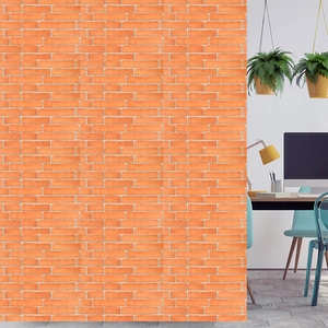 Self-adhesive orange brick pattern wallpaper for modern living room and bedroom decor