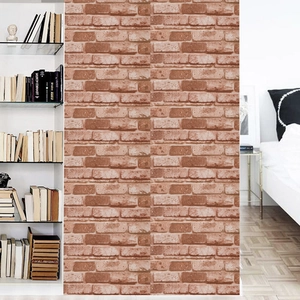 Self-adhesive 3D brick wallpaper in retro brown industrial style for home furniture renovation