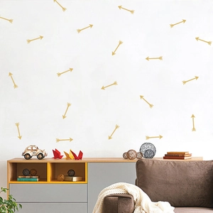 Nordic gold arrow wall stickers for minimalist home decor in children's bedrooms
