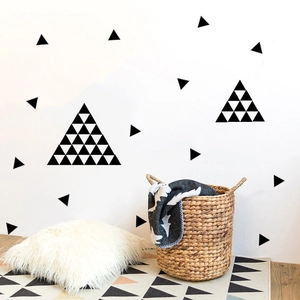 Minimalist black geometric triangle wall stickers for Nordic style kids room wall decor
