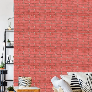 Self-adhesive 3D red brick wallpaper for vintage industrial style interior background wall