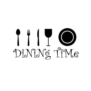 Dettaglio adesivi murali Dining Time con sagome di posate per decoro cucina