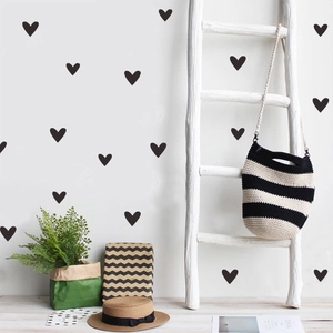 Nordic style black heart wall decals for minimalist kids room and bedroom decoration