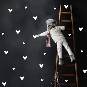 Nordic Heart Wall Stickers PVC DIY Heart Shaped Decals For Kids Room Bedroom Dormitory Minimalist Wall Decor Adhesive Stickers