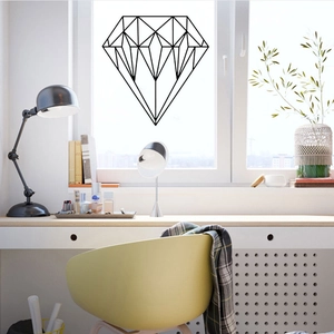 Geometric Diamond PVC Wall Sticker Modern Minimalist Black Line Art Decal For Living Room Bedroom Home Decor Accessory