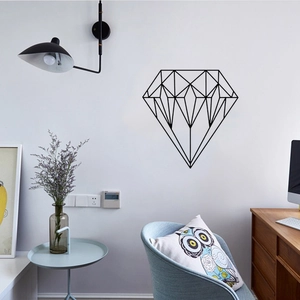 Modern black geometric diamond wall sticker for living room bedroom home decor