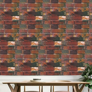 Self-adhesive 3D vintage red brick wall sticker for industrial home decoration