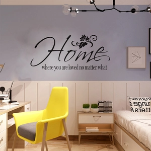 Sticker mural moderne Home avec citations anglaises en vinyle pour décoration de salon