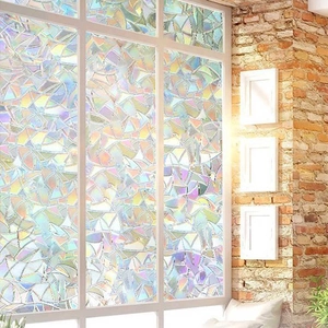 Pellicola per vetri 3D arcobaleno con trama prismatica per privacy e decorazione
