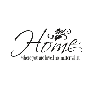 Détail du sticker mural Home where you are loved no matter what avec fleurs