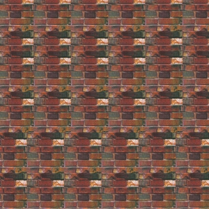 Detailed close-up showing the 3D texture and realistic red brick pattern of the wallpaper