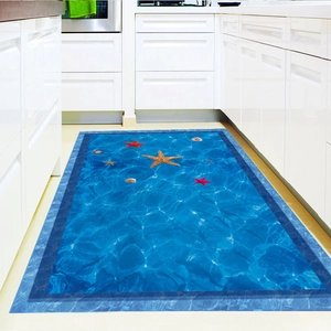 3D Ocean Starfish Shell Floor Sticker PVC Waterproof Self Adhesive Wall Decal For Bathroom Swimming Pool Home Decoration