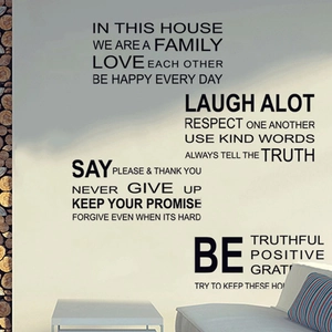 In This House We Are A Family minimalist black PVC wall decal for home wall decoration