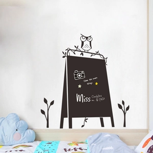 Cartoon owl chalkboard wall sticker for kids' learning and bedroom wall decoration
