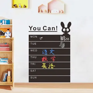 Inspirational You Can blackboard wall sticker with weekly schedule and rabbit motif