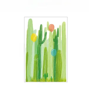 Detail view of cactus and balloons wall sticker showing dimensions 56.5cm by 88cm