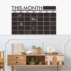 PVC Monthly Plan Blackboard Wall Sticker Blackboard Removable Calendar Decal For Home Office Kids Room Decor