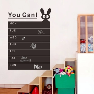Motivational Black PVC Weekly Planner Blackboard Wall Sticker You Can Rabbit Schedule Decal For Kids Room Office Home Decor