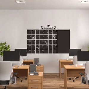 Blackboard monthly calendar wall sticker with vine pattern for office organization