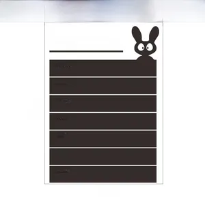 Removable chalkboard wall decal with cute rabbit design and weekly schedule, 57x40cm size