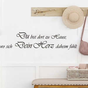 German Motivational Quote Wall Sticker Du Bist Dort Zu Hause Lettering Art Decal For Living Room Bedroom Removable PVC Mural Decor