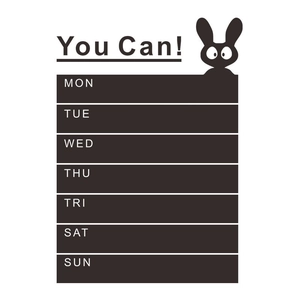 Close-up of You Can motivational weekly planner wall sticker with daily schedule layout