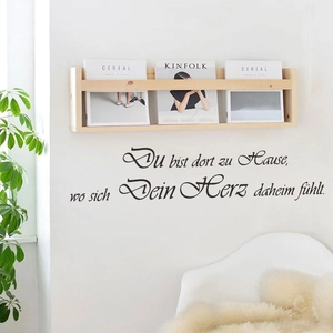 German quote wall sticker in black calligraphy font for minimalist home wall decoration