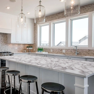 Self-adhesive white marble texture wallpaper for modern kitchen countertop renovation