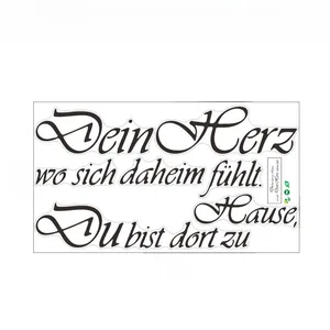 Detailed view of German quote wall sticker with 60x33cm dimensions for home decor