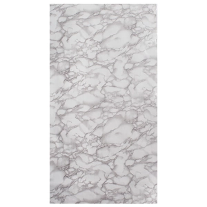 Detailed view of white marble self-adhesive wallpaper with realistic grey stone textures
