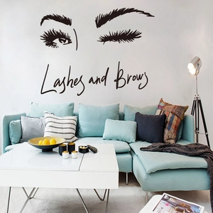 Modern wall sticker with Lashes and Brows design for a stylish home living room decoration