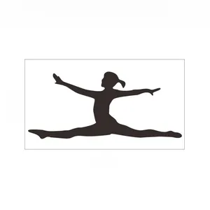 Detail view of ballet dancer silhouette wall sticker with dimensions 13cm x 5.5cm