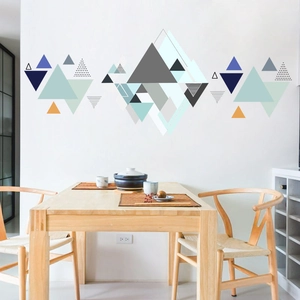 Minimalist geometric triangle wall stickers in Nordic style for home living room decor
