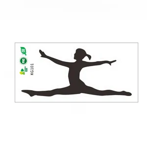 Detailed view of KG101 PVC wall sticker showing a ballerina silhouette and size 15cm x 7cm