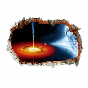 3D space black hole wall sticker with 60x40cm dimensions and PVC material details