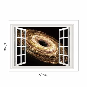 Detail view showing 3D space nebula wall sticker dimensions 40x60cm and layout