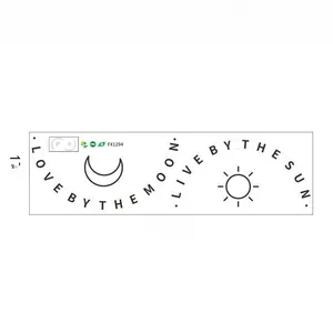 Detailed 60x17cm layout of Love by the Moon and Live by the Sun wall decal stickers